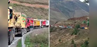 Transportistas de mineral bloquearon vía hacia la sierra de La Libertad en protesta por ampliación del REINFO Transportistas de mineral bloquearon vía hacia la sierra de La Libertad en protesta por ampliación del REINFO