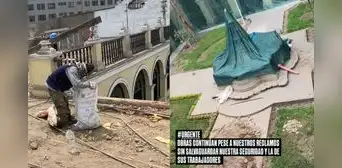 Estudiantes de Bellas Artes denuncian riesgos a su salud y trabajos por ejecución de obras sin aviso: "Encima de nuestras cabezas" Estudiantes de Bellas Artes denuncian riesgos a su salud y trabajos por ejecución de obras sin aviso: "Encima de nuestras cabezas"