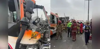 Violento choque entre bus El Anconero, tractor y auto deja varios heridos y genera caos vehícular en la Panamericana Norte