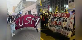 Bloque universitario realiza plantón frente al Congreso por recorte de presupuesto: “Cansados de que jueguen con la educación”
