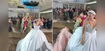 Novia termina en el suelo tras pelea entre sus invitadas por el ramo de flores en plena boda en México