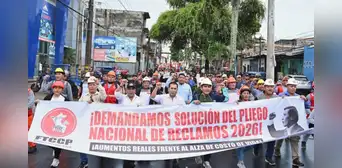 Construcción civil se movilizó demandando a CAPECO aumentos salariales justos Construcción civil se movilizó demandando a CAPECO aumentos salariales justos