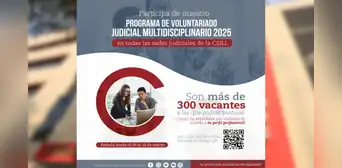 Corte de La Libertad lanza convocatoria del programa “Voluntariado Judicial 2025” Corte de La Libertad lanza convocatoria del programa “Voluntariado Judicial 2025”
