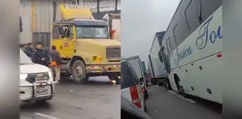 Choque entre motorizado y tráiler genera tráfico cerca a Puente Nuevo en la Panamericana Sur