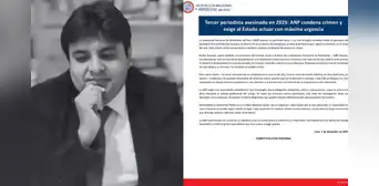 ANP condena asesinato de periodista Fernando Núñez: "Este hecho evidencia una escalada intolerable de violencia" ANP condena asesinato de periodista Fernando Núñez: "Este hecho evidencia una escalada intolerable de violencia"