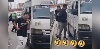 Policía castiga a chofer y cobrador de combi a dar 100 vueltas al auto por cometer infracción y redes estalla: "Así se educa"