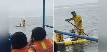 Turistas quedan impactados al encontrar a heladero vendiendo en el mar: “Peligrosamente, cerca de ti” Turistas quedan impactados al encontrar a heladero vendiendo en el mar: “Peligrosamente, cerca de ti”