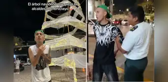 Tiktoker Jordy Rioja fue detenido tras destruir árbol navideño en Chiclayo mientras hacía una transmisión en vivo Tiktoker Jordy Rioja fue detenido tras destruir árbol navideño en Chiclayo mientras hacía una transmisión en vivo