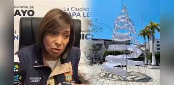Alcaldesa de Chiclayo, Janet Cubas, sobre polémico árbol de Navidad de la ciudad que habría costado 20.000: "Está bonito" Alcaldesa de Chiclayo, Janet Cubas, sobre polémico árbol de Navidad de la ciudad que habría costado 20.000: "Está bonito"