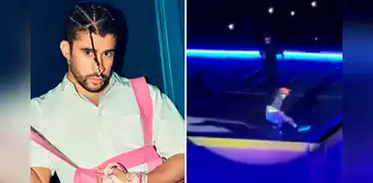 Bad Bunny sufre aparatosa caída durante concierto en México y queda tendido en el suelo