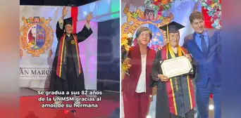 Celebra su fiesta de graduación de la UNMSM a los 82 años y emociona con su mensaje a su hermana: "Me dio todo su apoyo"