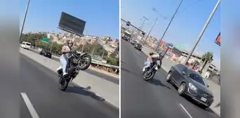 Motociclista realiza riesgosas piruetas a velocidad y termina accidentado en plena Panamericana Sur Motociclista realiza riesgosas piruetas a velocidad y termina accidentado en plena Panamericana Sur