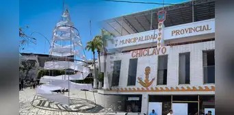 Fiscalía interviene las oficinas de la Municipalidad de Chiclayo por polémico árbol navideño