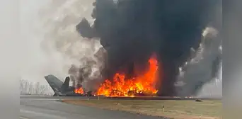 Accidente aéreo en Estados Unidos deja siete personas muertas y provoca un incendio en la pista de aterrizaje Accidente aéreo en Estados Unidos deja siete personas muertas y provoca un incendio en la pista de aterrizaje