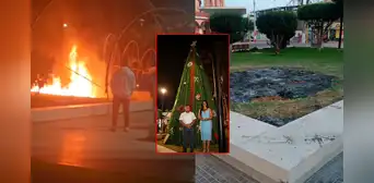 Lambayeque: incendio deja en cenizas a árbol navideño del parque principal de Mochumí Lambayeque: incendio deja en cenizas a árbol navideño del parque principal de Mochumí