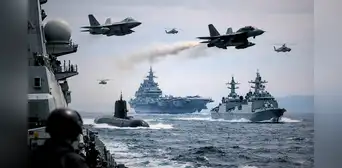 Las 2 superpotencias más poderosas del mundo se unen por primera vez y realizan operaciones navales conjuntas Las 2 superpotencias más poderosas del mundo se unen por primera vez y realizan operaciones navales conjuntas