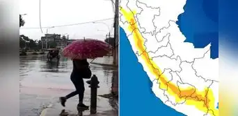 Senamhi emite alerta naranja por lluvias intensas y ráfagas de viento en Lima y 17 regiones
