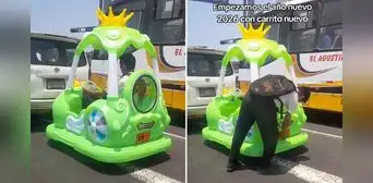 Peruano maneja carrito infantil en pleno tráfico de Lima y sorprende al detenerse para colocarle monedas Peruano maneja carrito infantil en pleno tráfico de Lima y sorprende al detenerse para colocarle monedas