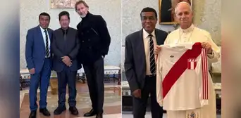 Teófilo Cubillas, Ricardo Gareca y Edwin Oviedo se reunieron con el papa León XIV y le regalaron histórica camiseta de la selección peruana Teófilo Cubillas, Ricardo Gareca y Edwin Oviedo se reunieron con el papa León XIV y le regalaron histórica camiseta de la selección peruana