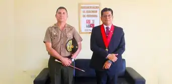 Comandante General del agrupamiento de artillería "CRL José Joaquín Inclán" realizó visita protocolar a presidente de la Corte de Piura