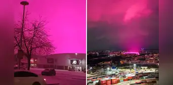 Cielo rosa sorprende a Birmingham en Inglaterra durante la tormenta invernal Goretti y causa asombro mundial Cielo rosa sorprende a Birmingham en Inglaterra durante la tormenta invernal Goretti y causa asombro mundial