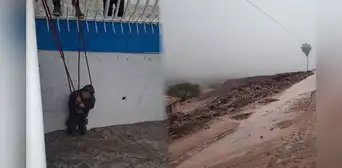 Dos hombres se salvan de ser arrastrados por huaico en Arequipa Dos hombres se salvan de ser arrastrados por huaico en Arequipa