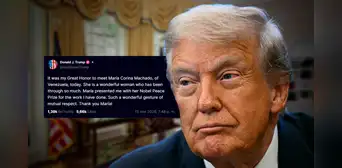 Donald Trump confirma que María Corina Machado le entregó su medalla del Premio Nobel de la Paz Donald Trump confirma que María Corina Machado le entregó su medalla del Premio Nobel de la Paz