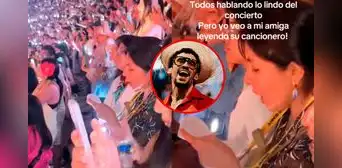 Captan a fan leyendo su cancionero en pleno concierto de Bad Bunny en el Estadio Nacional: “Para no olvidar la letra”