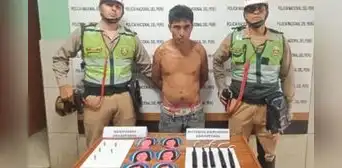 Piura: detienen a presunto extorsionador con municiones y stickers de Sarita Colonia Piura: detienen a presunto extorsionador con municiones y stickers de Sarita Colonia