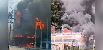 Fuerte incendio consume tienda de repuestos para autos en Trujillo: falta de agua complica la emergencia Fuerte incendio consume tienda de repuestos para autos en Trujillo: falta de agua complica la emergencia