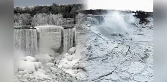 Frío extremo congela las Cataratas del Niágara durante la megatormenta que azota EE. UU. y Canadá