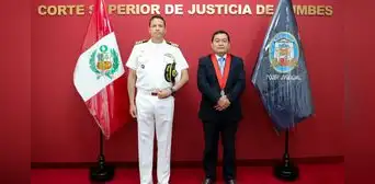 Presidente de la Corte Superior de Justicia de Tumbes fortalece coordinación interinstitucional con la Marina de Guerra