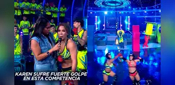 Karen Dejo sufrió un fuerte golpe en ‘Esto es guerra’, programa que sigue siendo líder en el rating Karen Dejo sufrió un fuerte golpe en ‘Esto es guerra’, programa que sigue siendo líder en el rating