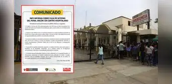 Reo condenado por secuestro fuga del Hospital de Puente Piedra mientras estaba bajo custodia del INPE: había sido trasladado al penal Ancón I Reo condenado por secuestro fuga del Hospital de Puente Piedra mientras estaba bajo custodia del INPE: había sido trasladado al penal Ancón I