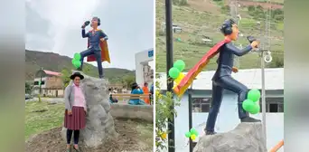 Pol Deportes es reconocido en su propia ciudad: inauguran monumento en honor a joven relator en plaza de Huampica