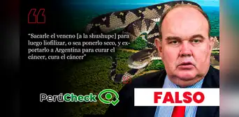 ¿El veneno de la shushupe cura el cáncer? Lo que dijo Rafael López Aliaga es falso y mortal ¿El veneno de la shushupe cura el cáncer? Lo que dijo Rafael López Aliaga es falso y mortal