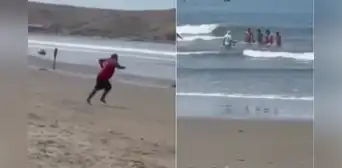 Vendedor ambulante se arriesga al lanzarse al mar para salvar a niños de un ahogamiento en Barranca Vendedor ambulante se arriesga al lanzarse al mar para salvar a niños de un ahogamiento en Barranca