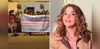 Colectivo LGBTQ realiza plantón en contra de comentarios transfóbicos de Johanna San Miguel: “Exigimos que se retracte”