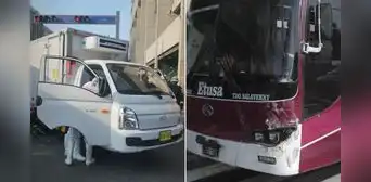 Furgoneta impacta contra bus de la línea C en la av. Abancay frente al Congreso de la República