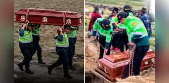 Madre de 90 años da el último adiós a su único hijo: policías ayudaron a cargar el ataúd por más de 2 km hasta el cementerio en Ayacucho Madre de 90 años da el último adiós a su único hijo: policías ayudaron a cargar el ataúd por más de 2 km hasta el cementerio en Ayacucho