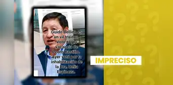 Es impreciso que Guido Bellido votó a favor de la vacancia de Pedro Castillo y que la inhabilitación de Delia Espinoza ocurrió en enero de 2026 Es impreciso que Guido Bellido votó a favor de la vacancia de Pedro Castillo y que la inhabilitación de Delia Espinoza ocurrió en enero de 2026