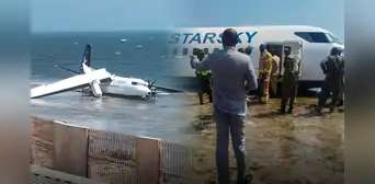 Un avión con 55 personas a bordo se estrella en el mar minutos después de despegar y todos se salvan de milagro en Somalia Un avión con 55 personas a bordo se estrella en el mar minutos después de despegar y todos se salvan de milagro en Somalia