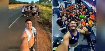 2 de Mayo celebró en vestuario de Matute recreando foto del percance con su bus: "No es cómo empieza, sino cómo termina"