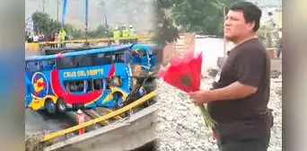 Esposo de profesora desaparecida tras colapso del puente de Chancay le lleva rosas por San Valentín: “No pierdo la esperanza”