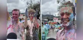 Turistas alemanes visitaron Cajamarca por primera vez y quedan fascinados con los carnavales: "Vamos a regresar todos los años"
