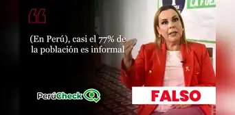 La informalidad en el Perú no es de 77%, como afirmó la candidata Fiorella Molinelli La informalidad en el Perú no es de 77%, como afirmó la candidata Fiorella Molinelli