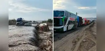 Panamericana Sur bloqueada: huaico arrastra camión y paraliza tránsito de cientos de vehículos en Ica Panamericana Sur bloqueada: huaico arrastra camión y paraliza tránsito de cientos de vehículos en Ica
