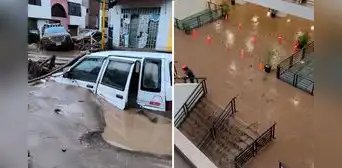 Lluvias torrenciales por desborde de quebradas inundan Terminal Terrestre y urbanizaciones en Arequipa
