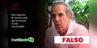 ¿Hay regiones del Perú sin universidades? Es falso lo que dijo el candidato Roberto Chiabra ¿Hay regiones del Perú sin universidades? Es falso lo que dijo el candidato Roberto Chiabra