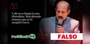 Héctor Valer sí escupió a periodista de Juliaca, aunque lo niega